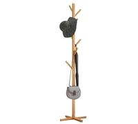 Coat Stand for Hall Trees - Wooden Clothes Organizer, Multi-Drop Clothes Hanger Stand, Durable Wardrobe, Modern Space Saving Space, Hat Tree