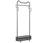 Beliani Coat Stand ROUSSILION with Shelf with Wheels Black, Black