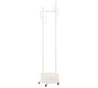 Coat Stand VEZELAY with Shelf with Wheels White