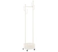 Coat Stand VEZELAY with Shelf with Wheels White