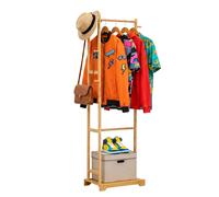 Coat stand, wardrobe rack, coat rail, hallway, hooks, bamboo