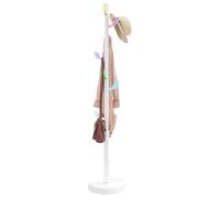 Coat Stand White 172 cm Powder Coated Iron with 8 Hooks, Heavy Duty Base, Versatile Hallway Coat Rack for Hallway, Entrance, Bedroom, Clothes and Accessories Storage