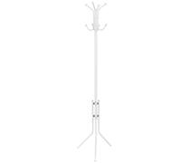Coat Stand White 41x41x179cm Metal Hallway Coat Rack with Ball Hooks & Tripod UK