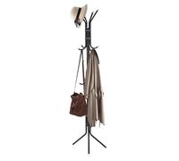 Coat Stand with 12 Hooks Coat Rack 3 Tier Freestanding Metal Hanger Black | Hat stand Multifunctional Handbag Jacket Umbrella Hanging Organiser for Homes Office Entryway Hallway 175CM