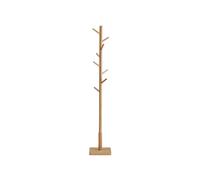VASAGLE Coat Rack, Solid Wood Coat Stand, Free Standing Hall Coat Tree with 8 Hooks for Coats, Hats, Bags, Purses, for Entryway, Hallway, Rubberwood Hooks and Pole, Natural Beige RCR010N01