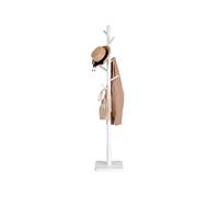 Modern White Coat Stand with 8 Pegs for Entryway & Bedroom