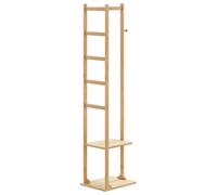 Coat Stand with Hooks and Shelves 38.5x30x156 cm Bamboo coat rack vidaXL