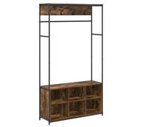 Coat Stand with Shoes Bench with Shelf Engineered Wood Rack Clothes vidaXL