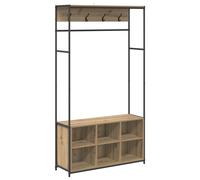 Coat Stand with Shoes Bench with Shelf Engineered Wood Rack Clothes vidaXL