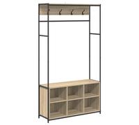 Coat Stand with Shoes Bench with Shelf Engineered Wood Rack Clothes vidaXL
