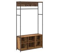 Coat Stand with Shoes Bench with Shelf Engineered Wood Rack Clothes vidaXL