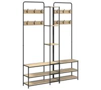 Coat Stand with Shoes Bench with Shelf Engineered Wood Rack Indoor vidaXL