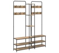 Coat Stand with Shoes Bench with Shelf Engineered Wood Rack Indoor vidaXL