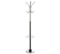 Coat Stand With Umbrella Holder Floor Standing Tower Black/Chrome