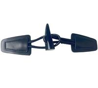 Coat Toggle Fastener, Pack of 6 PU Leather Resin Horn Toggle Buttons for Outerwear, 19x4cm(Black)