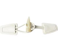 Coat Toggle Fastener, Pack of 6 PU Leather Resin Horn Toggle Buttons for Outerwear, 19x4cm(White)