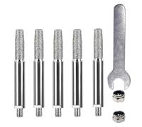 Coated Chainsaw Sharpener Grinding Head Set 4.0/4.8/5.5mm Cylindrical Burrs for Chain Saw File Rotary Tool Accessories for Dremel Compatible Bits Chainsaw M(4.0mm)