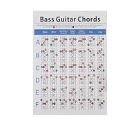Coated Paper, Bass Finger Guide Chart 72 Chords A4 Sized Laminated Chart Bass Finger Guide Chart for 4 String Bass Guitar