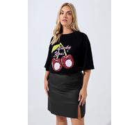 Coated Split Hem Mini Skirt Yours Black 18