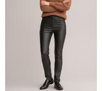 Coated Straight Trousers Black