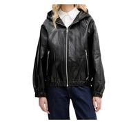 Coated Viscose Hooded Bomber Jacket, female, Michael Kors, Light Jackets, Black, XS, Jackets XS