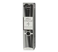 Coates 12-14 mm Diameter Willow Charcoal Extra-Thick, Pack of 4, Black