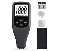 Coating Thickness Gauge Digital Paint Thickness Gauge with Sensor for Automatic Fe-NF Measurement Measuring Range 0-1500um (0-59.1mil) Automotive Car Paint Depth Gauge Test LCD Backlight