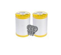 Coats & Clark Cotton All Purpose Sewing Thread 100% Mercerized Cotton 225 Yards Each Spool S970 2 Pack Bundle with 3 Bella's Crafts Needle Threaders (White)