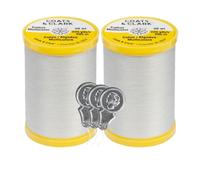 Coats & Clark Cotton All Purpose Sewing Thread 100% Mercerized Cotton 225 Yards Each Spool S970 2 Pack Bundle with 3 Bella's Crafts Needle Threaders (Silver)