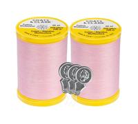 Coats & Clark Cotton All Purpose Sewing Thread 100% Mercerized Cotton 225 Yards Each Spool S970 2 Pack Bundle with 3 Bella's Crafts Needle Threaders (Light Pink)