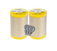 Coats & Clark Cotton All Purpose Sewing Thread 100% Mercerized Cotton 225 Yards Each Spool S970 2 Pack Bundle with 3 Bella's Crafts Needle Threaders (Ecru)
