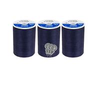 Coats & Clark Dual Duty All Purpose Sewing Thread 230A 400 Yards Each Spool 3 Pack Bundle with Bella's Crafts Needle Threaders (Navy)