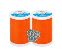 Coats & Clark Dual Duty XP All Purpose Sewing Thread - S910 4 Pack - 250 Yards Each Spool - Bundle with Bella's Crafts Needle Threaders (Orange)