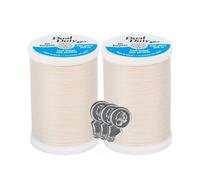 Coats & Clark Dual Duty XP All Purpose Sewing Thread - S910 4 Pack - 250 Yards Each Spool - Bundle with Bella's Crafts Needle Threaders (Natural)