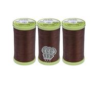 Coats & Clark Hand Quilting Sewing Thread Cotton Covered Polyester 325 Yards S960 3 Pack Bundle with 3 Bella's Crafts Needle Threaders (Chona Brown)
