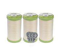 Coats & Clark Hand Quilting Sewing Thread Cotton Covered Polyester 325 Yards S960 3 Pack Bundle with 3 Bella's Crafts Needle Threaders (Cream)