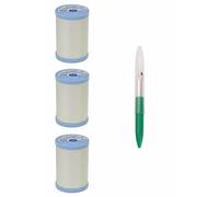 Coats & Clark Sewing Thread Quilting & Piecing Cotton Covered Thread 250 Yards (3-Pack) Pearl Bundle with 1 Artsiga Crafts Seam Ripper S925-8000-3P