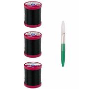 Coats & Clark Sewing Thread Transparent Polyester Thread Size .004 400 Yards (3-Pack) Smoke Bundle with 1 Artsiga Crafts Seam Ripper S995-9950-3P