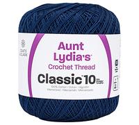 Coats Crochet Aunt Lydia's Crochet, Cotton Classic Size 10, Navy