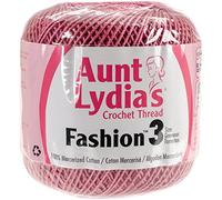 Coats Crochet Aunt Lydia's Fashion Crochet, Cotton Size 3, Warm Rose