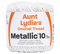 Coats Crochet Metallic Crochet Thread, 10, White/Pearl