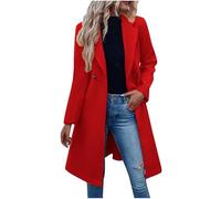 Coats for Women UK Clearance Womens Autumn and Winter Lapel Woolen Coat Long Trench Jacket Windbreaker Double Breasted Overcoat Outwear Sale Ladies Casual Smart Peacoats Solid Colour Trench Coat