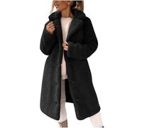 Coats for Women UK, Womens Coats Fleece Fluffy Furry Warm Casual Button Down Outwear Long Sleeve Oversized Lightweight Lapel Jackets Thermal Cozy Longline Solid Fashion Cardiagns Overcoat Fall Winter