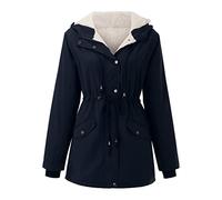 Coats for Women UK Womens Fleece Jacket Fleece Lined Windproof Warm Full Zip Coats Winter Warm Outwear with Drawstring waist and Pockets