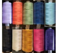 Coats Moon Assorted Sewing Thread Box of 10 reels All Purpose Threads for Sewing Overlocker Quilting Stitching Threads Set 1000 Yards Each Spool (Mix Sewing) + 2 (1 White + 1 Black) Spools Free