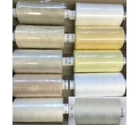 Coats Moon Assorted Sewing Thread - Box of 10 reels -Moon Polyester All Purpose Threads for Sewing OverLocking Quiliting 1000 Yards Each 120’s (Neutral Mix Sewing) + 2 (1 White + 1 Black) Spools Free