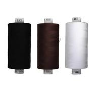 Coats Moon Sewing Thread - 3 x 1000yd Spools - Black, White & Brown or Cream (Various Shades) - Strong Polyester Thread for Sewing Machines & Hand Stitching (Black, White, M0081)