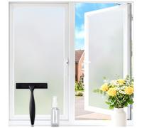 Coavas Frosted Window Film Privacy for Glass with Grid, Matte, 44.5×300cm | Opaque Sticker, Static Cling No glue, Reusable, Removable, Block UV Anti Glare for Bathroom Home Office