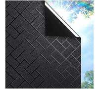 Coavas Total Blackout Window Film 100% Light Sun Blocking Window Covering Darkening Privacy Heat Control Static Cling Removable No Glue Anti Glare Reflective Film for Home,17.5 x 118 inches