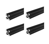Coavoo 2020 Aluminium Extrusion 19.69 inch / 500mm Length T Slot Black 4 Pack, Extruded Aluminium 20mm x 20mm 20 Series T Type Profiles Anodized European Standard Linear Rail Frame 4Pcs